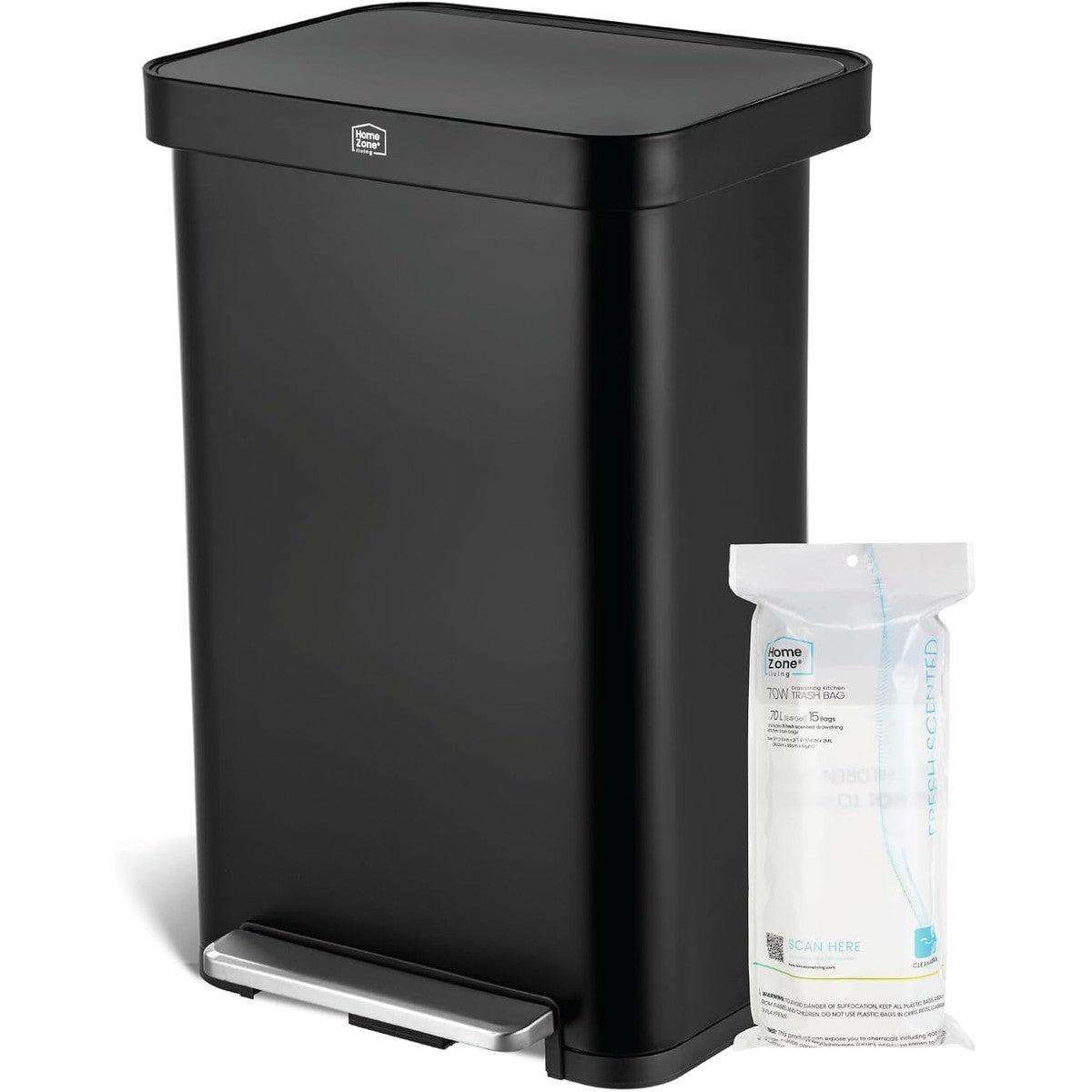 Virtuoso 2.0 - 18.5 Gallon Liner-Free Step Pedal Kitchen Trash Can