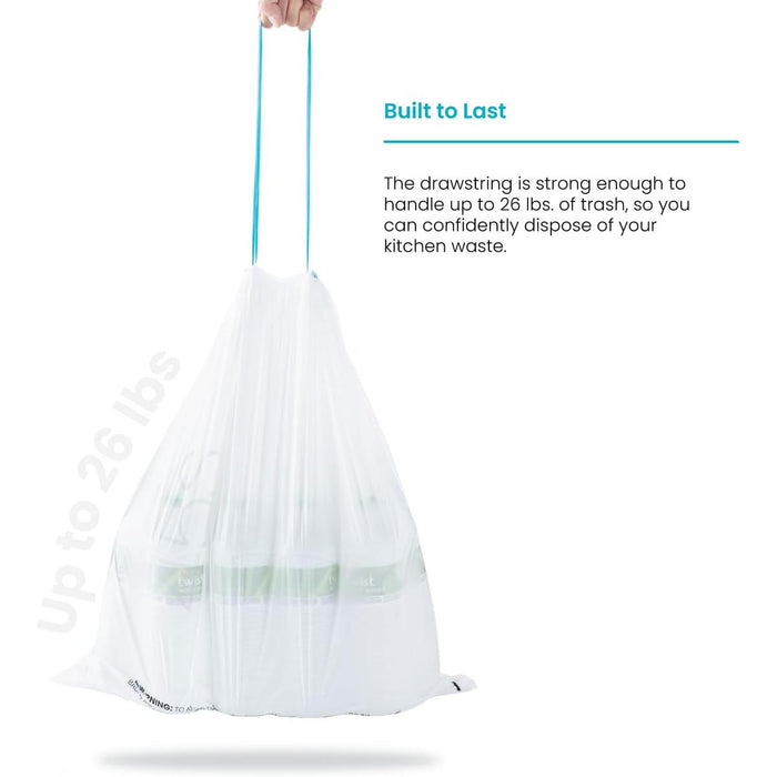 12 Gallon Kitchen Trash Bags with Drawstring Handles 30 Counts, Code 45S