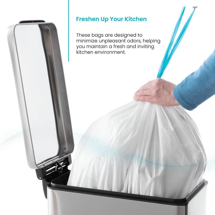 12 Gallon Kitchen Trash Bags with Drawstring Handles 30 Counts, Code 45S