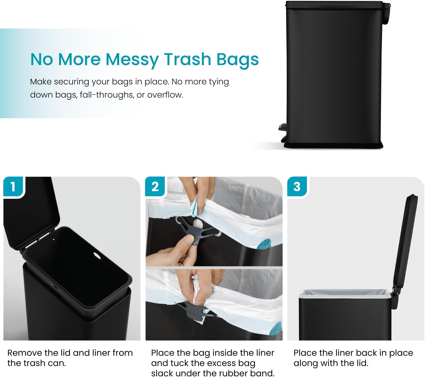 8 Gallon Slim Kitchen Trash Can - 30 Liter