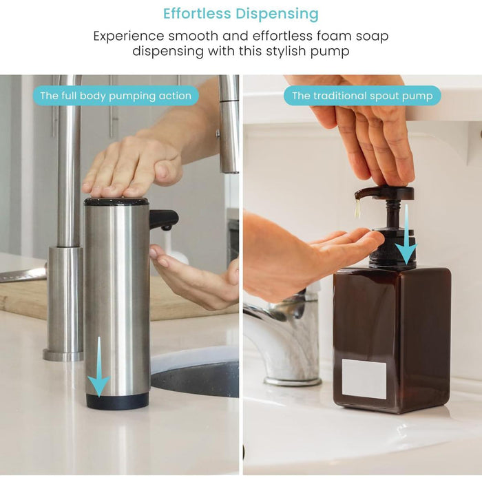 Foaming Hand Soap Dispenser with Stainless Steel Outer Cover