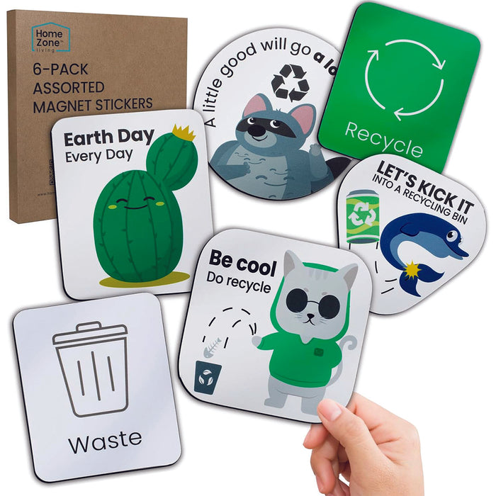 Kitchen Trash and Recycling Combo Assorted Magnets Set