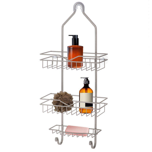 3 Tier Shower Racks with Hooks and Shampoo Soap Razor Holder - On