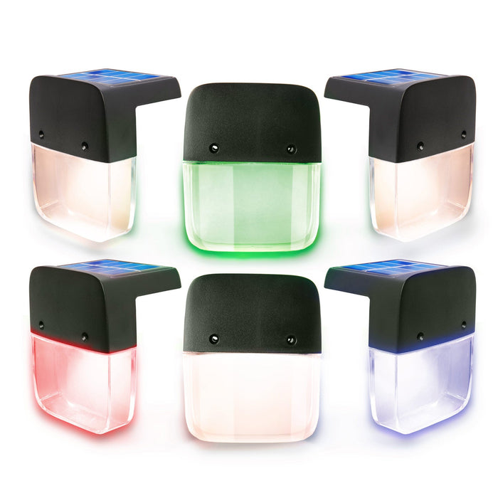 Solar Step Lights Warm White and Rotating Colors - 6 Pack - Home Zone Living