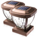 Solar Post Cap Light: Warm LED 2-Pack - Home Zone Living