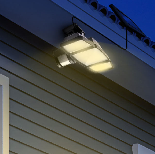 Triple Head Solar Security Lights, Black - Home Zone Living