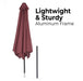 10ft Tilting Patio Umbrella, Instant Up & Down, Easy Crank Free Design w/ Push Button Tilt (Burgundy) - Home Zone Living