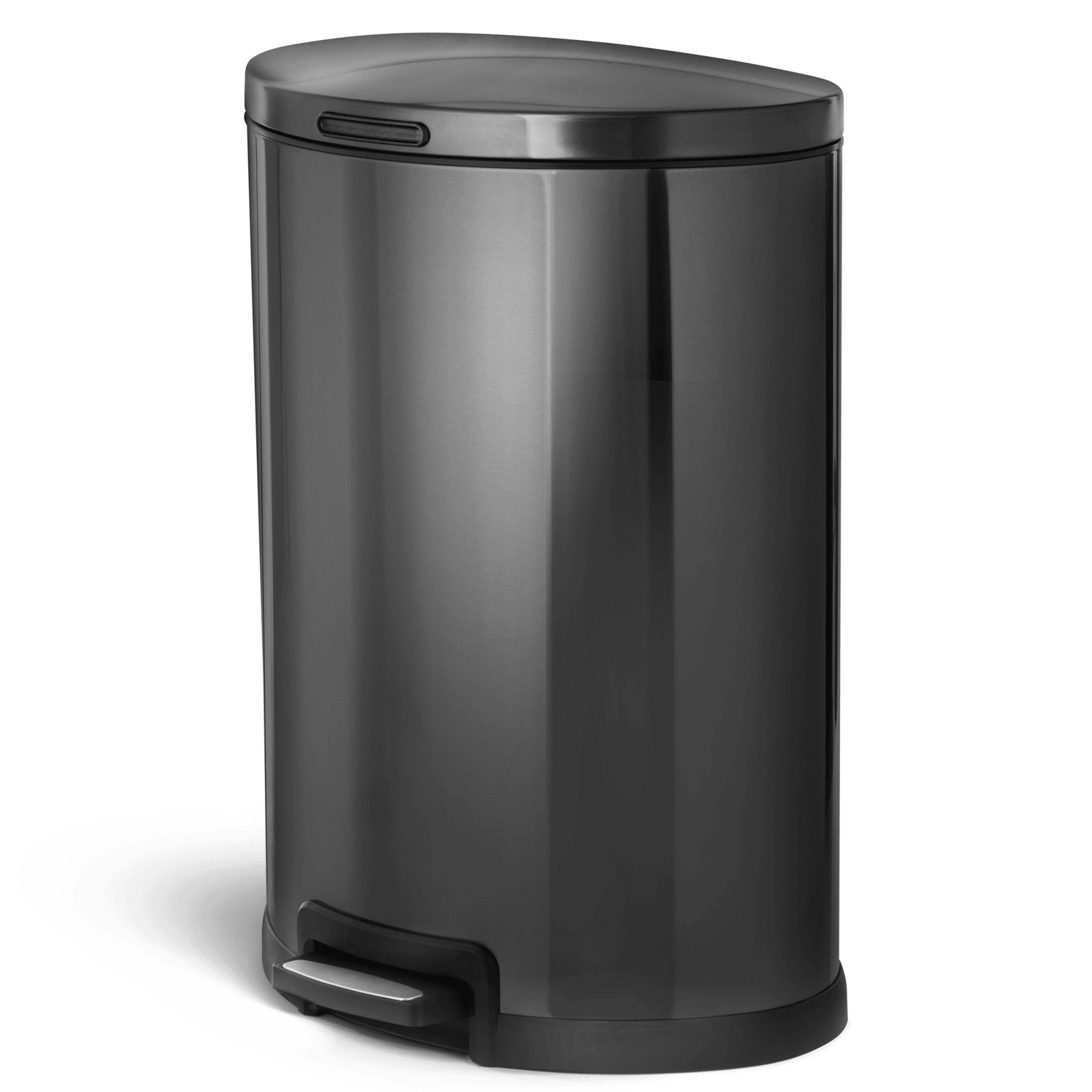 Genuine Joe 30-Gallons Silver Steel Commercial Touchless Kitchen Trash Can  with Lid Indoor in the Trash Cans department at