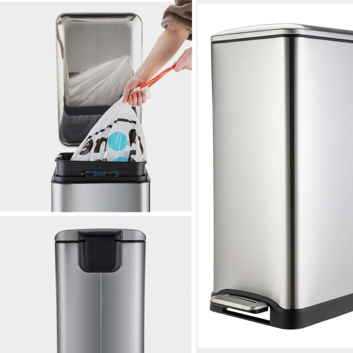 13 Gallon Stainless Steel Dual Kitchen Trash Can