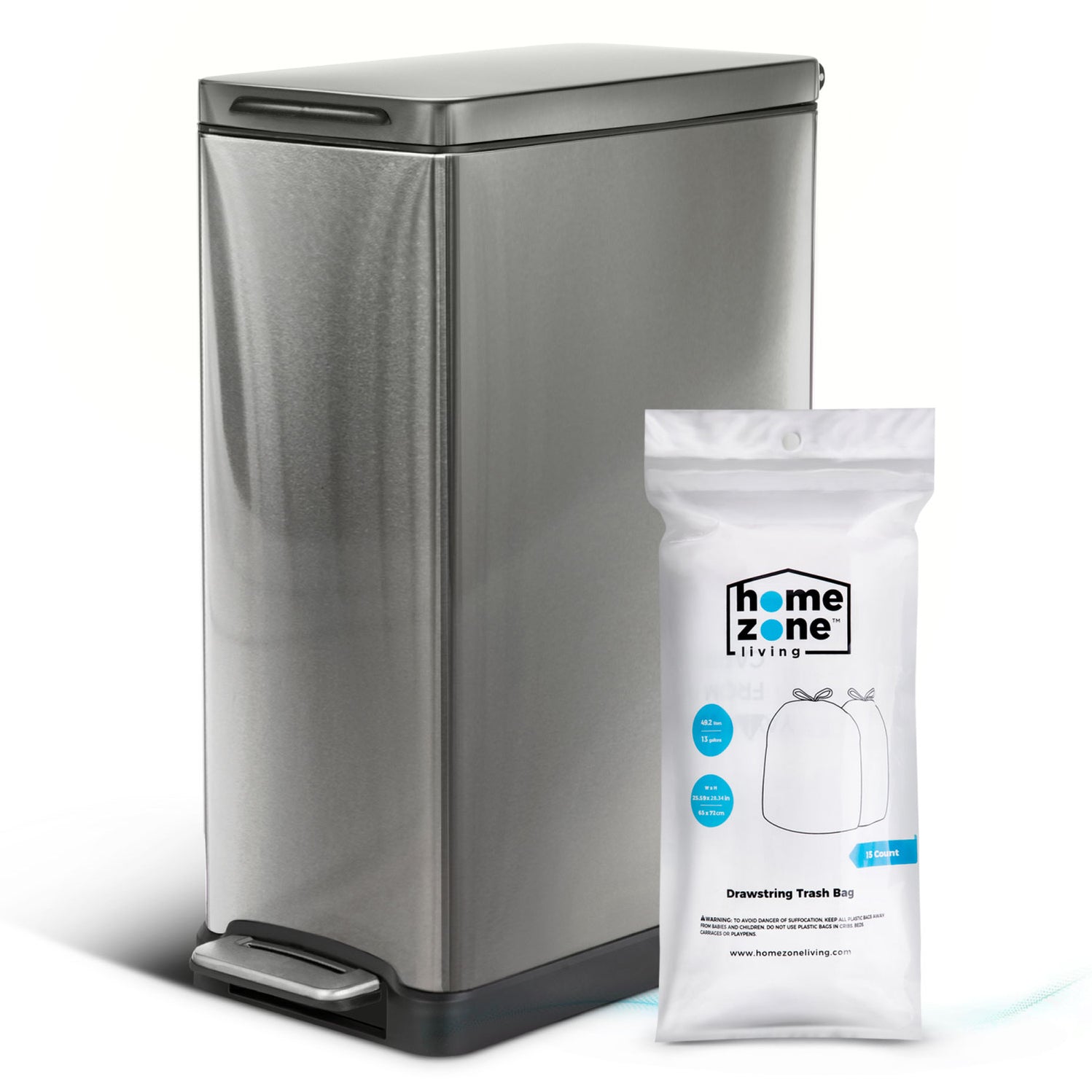 12 Gallon Slim Kitchen Trash Can — Home Zone Living