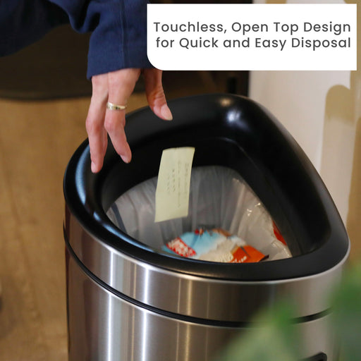 Open Top Trash Can, Semi-Round Shape — Home Zone Living