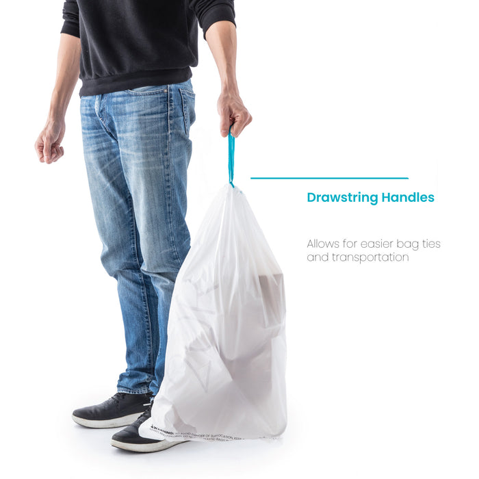 5.3 Gallon Kitchen Trash Bags with Drawstring Handles, Heavy Duty