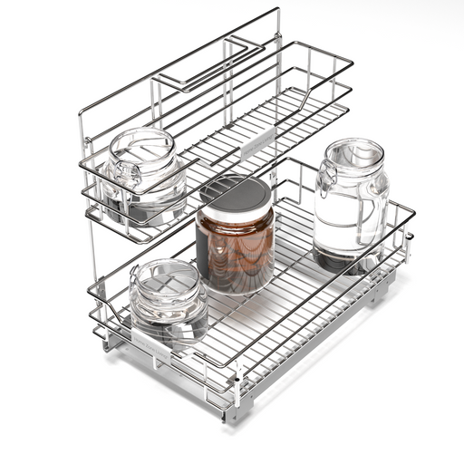 Removable Under-Sink Caddy With Chrome Basket- Fits Sink Base and
