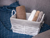 Storage Nursery Basket with Cloth Liner, Set of 3 - White - Home Zone Living